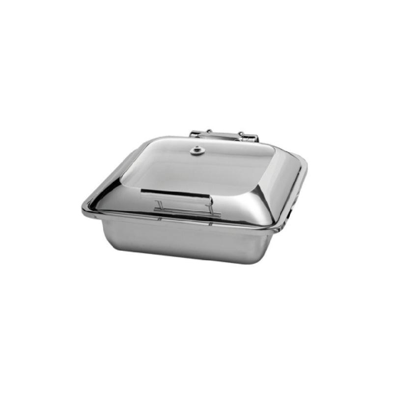 FOH BCH005MSS18 Smart Buffet Ware Smart Chafer 5.8 Qt. Square With Tempered Glass Lid And Food Pan