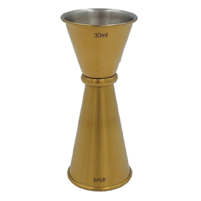 Spill-Stop 818-12 Japan Style Jigger 1 X 1-1/2 Oz PVD Gold Coating Over Stainless Steel