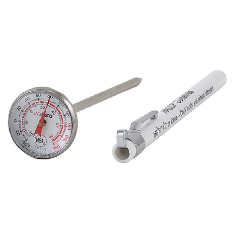 Winco TMT-P2 Pocket Thermometer Temperature Range -40 To 180 F 1" Dia. Dial Face