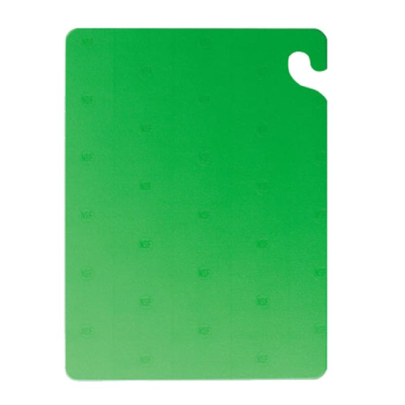 San Jamar CB121812GN Cut-N-Carry Cutting Board 12" X 18" X 1/2" Food Safety Hook
