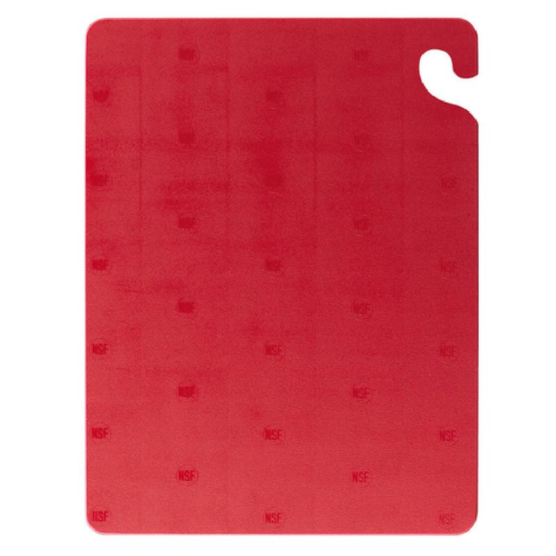 San Jamar CB121812RD Cut-N-Carry Cutting Board 12" X 18" X 1/2" Food Safety Hook