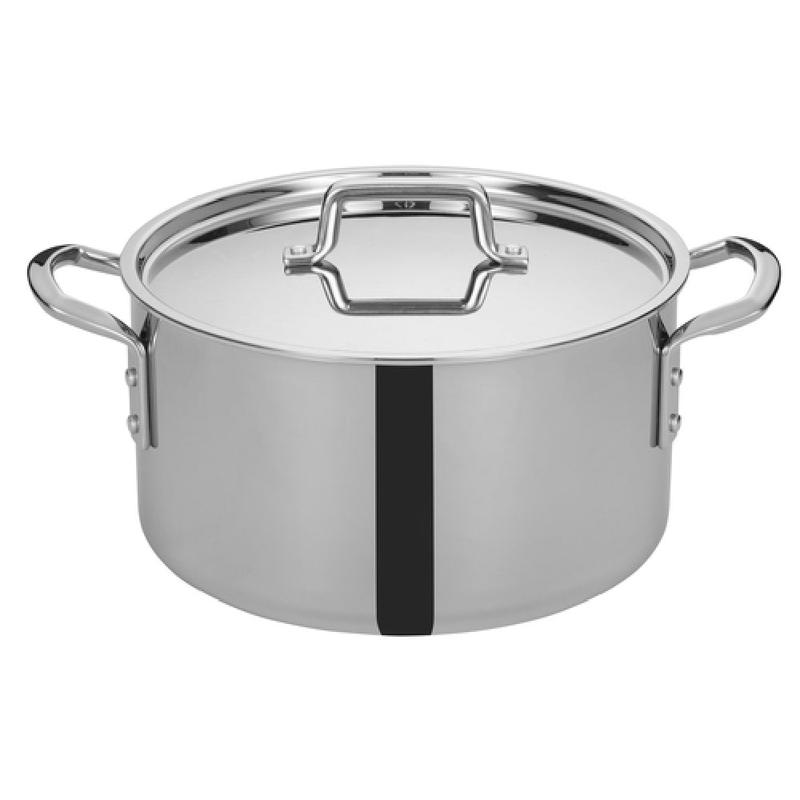 Winco TGSP-12 Tri-Gen Induction-Ready Stock Pot 12 Qt. 12" Dia. X 8-1/4"H