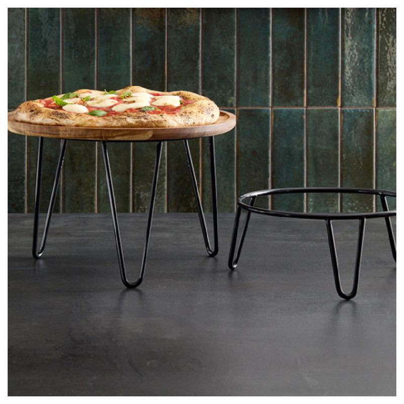 American Metalcraft RSRBH7 Rubberized Pizza Stand 9.8" Dia. X 7"H Round