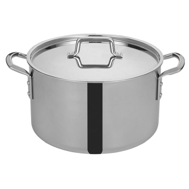 Winco TGSP-16 Tri-Gen Induction-Ready Stock Pot 16 Qt. 12-1/2" Dia. X 9-1/16"H