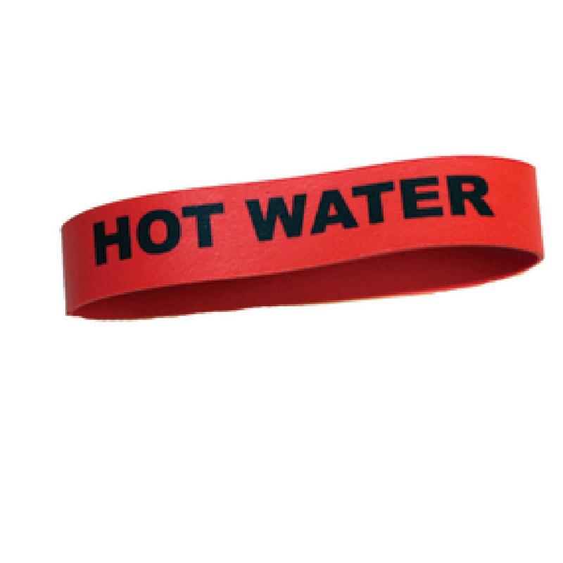 Service Ideas FBHOTWATER Flavorband Label "Hot Water" For 4" Dia. Carafes