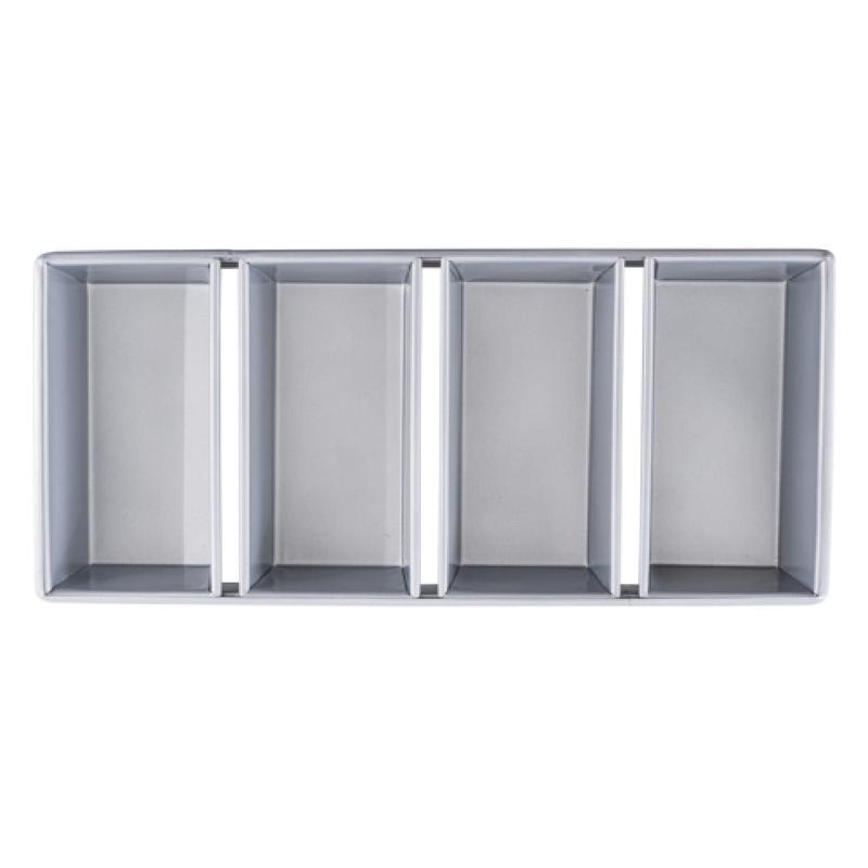 Tablecraft 12487 Bread Pan 4-loaf Strapped 21" X 9.25" X 2.75"