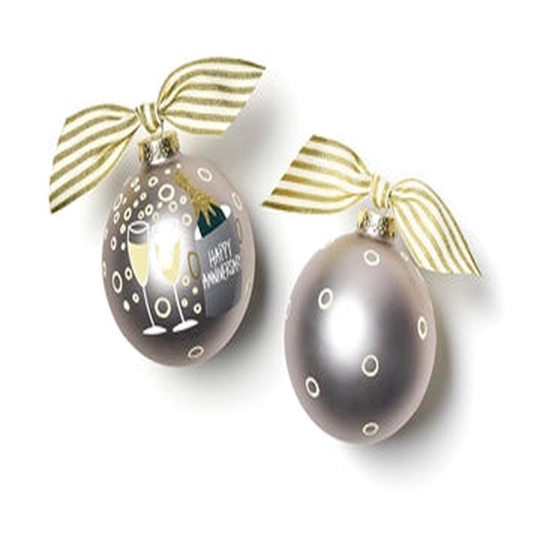 Happy Anniversay Glass Ornament