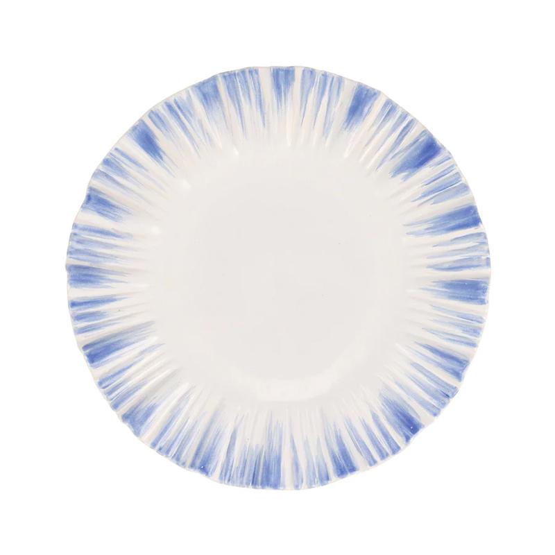 Bari Blue and White European Dinner Plate Set of 2