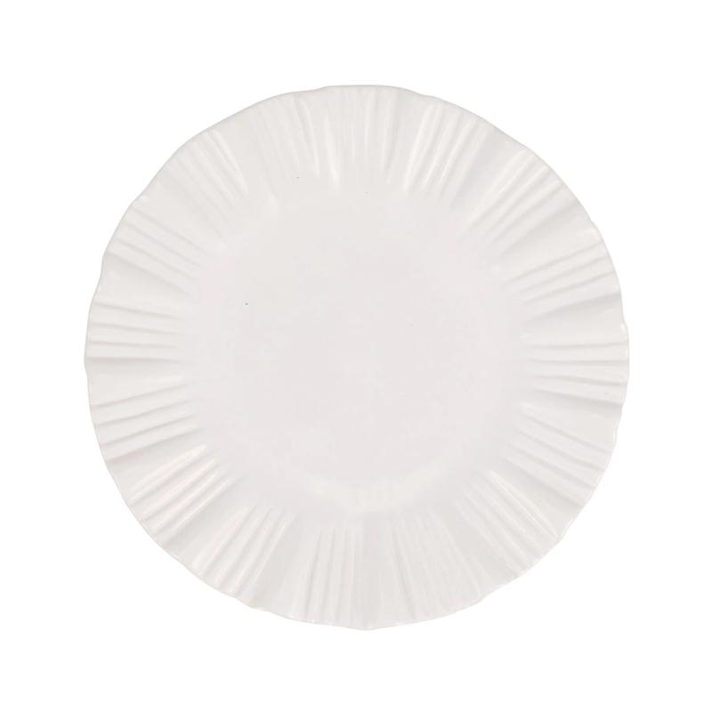 Bari White European Dinner Plate