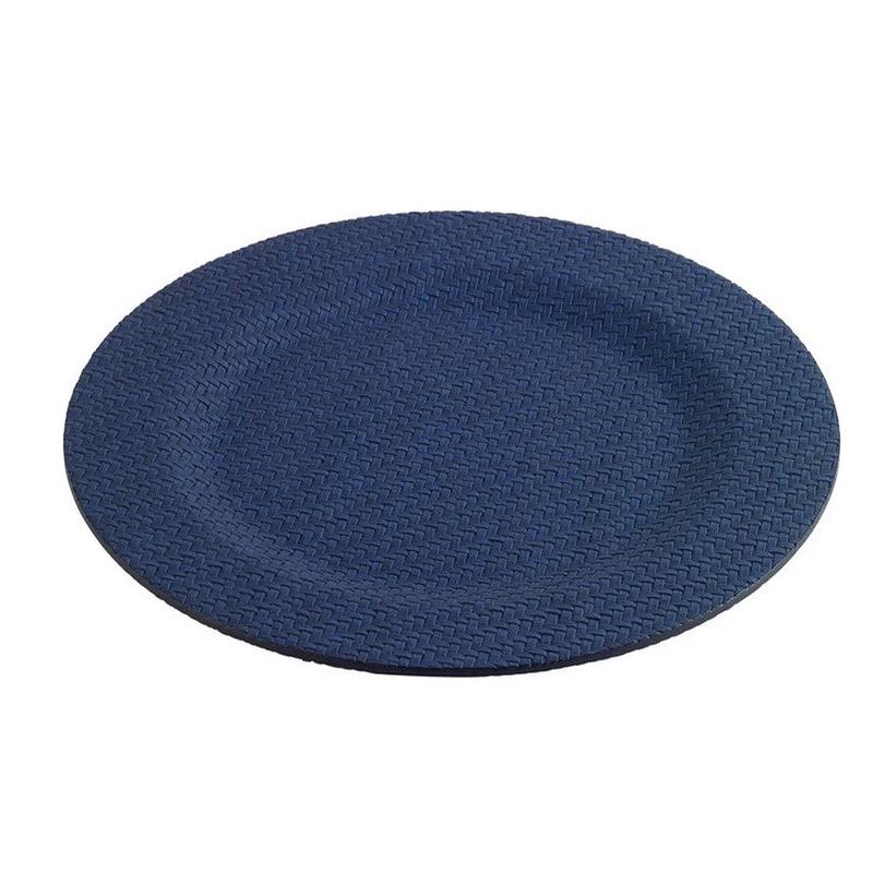 Wicker Navy Charger Plate