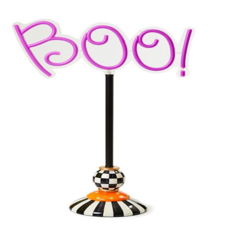 Pedestal Illuminated Neon Boo Sign