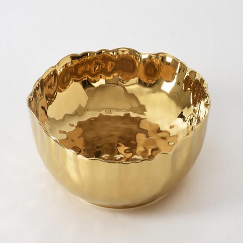 Portofino Gold Extra Large Shallow Bowl