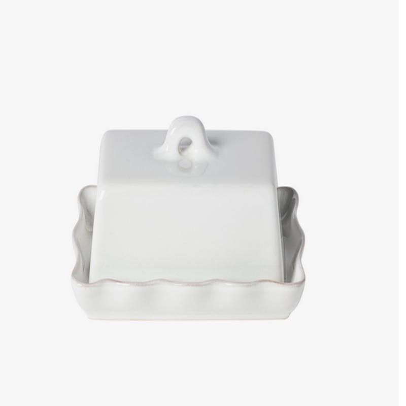 White Rectangular Butter Dish with Lid Cook & Host