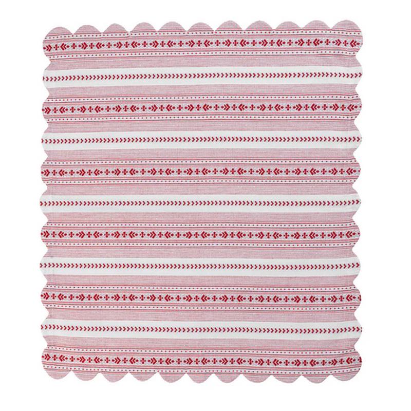 Villa Stripe 52" Square Tablecloth - Red/White