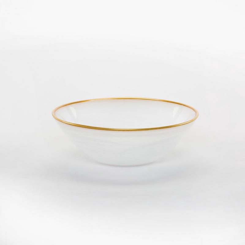 Alabaster White with Gold Cereal Set of 3