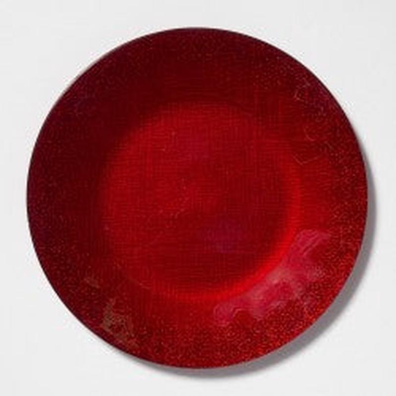 Glitter Glass Charger Red