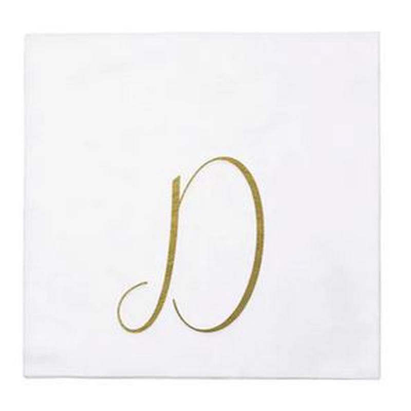 Papersoft Gold Monogram Cocktail Napkins D