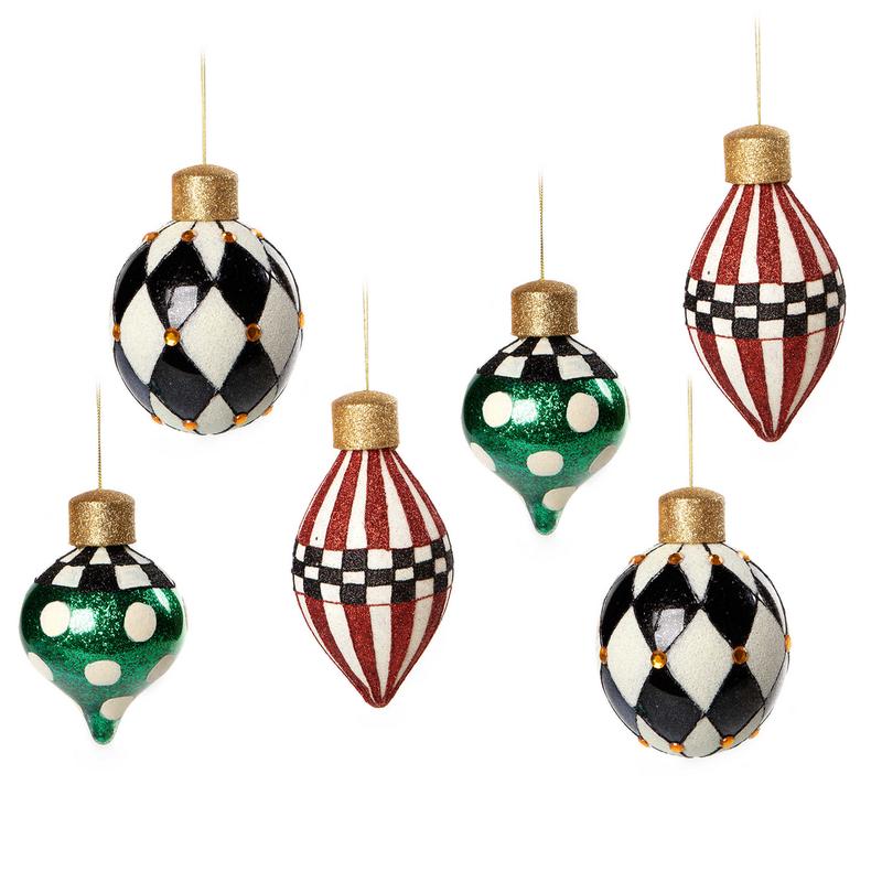 Jolly Assorted Glass Ornaments Set of 6