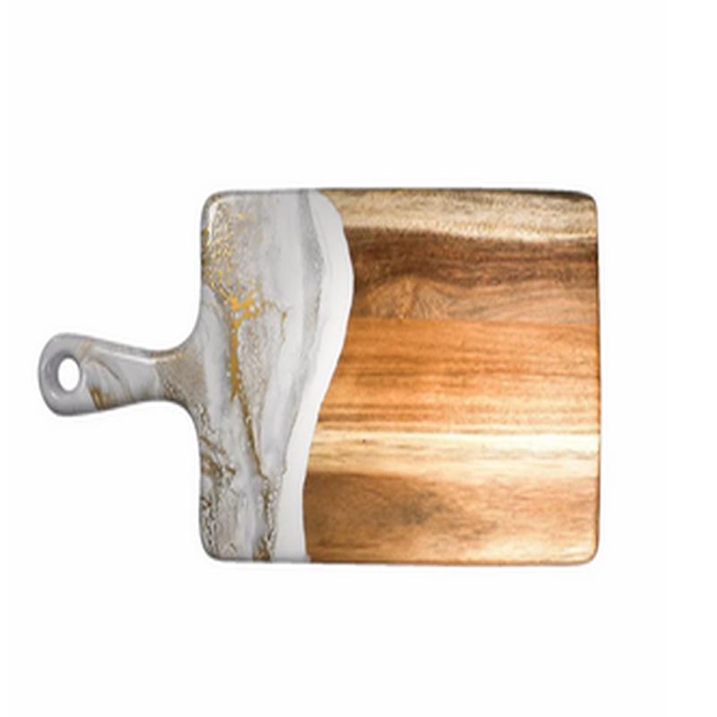 Medium Acacia Cheese Board Gold Quartz