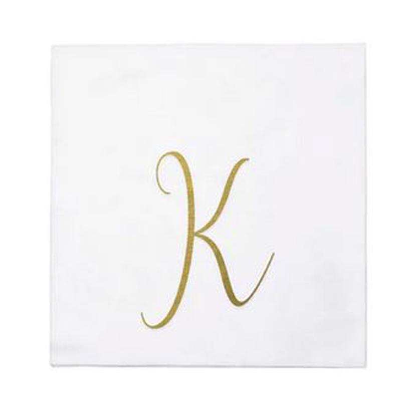 Papersoft Gold Monogram Cocktail Napkins K