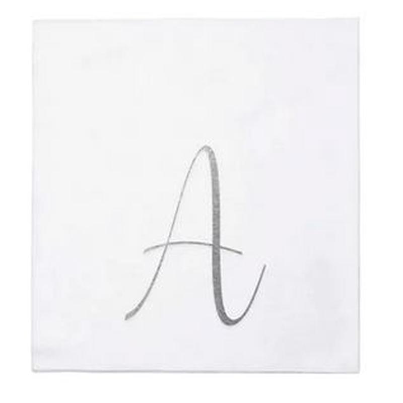 Papersoft Silver Monogram Cocktail Napkins A