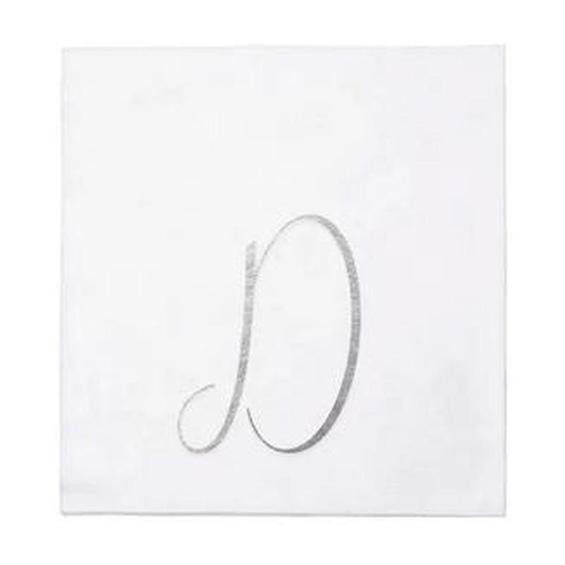 Papersoft Silver Monogram Cocktail Napkins D