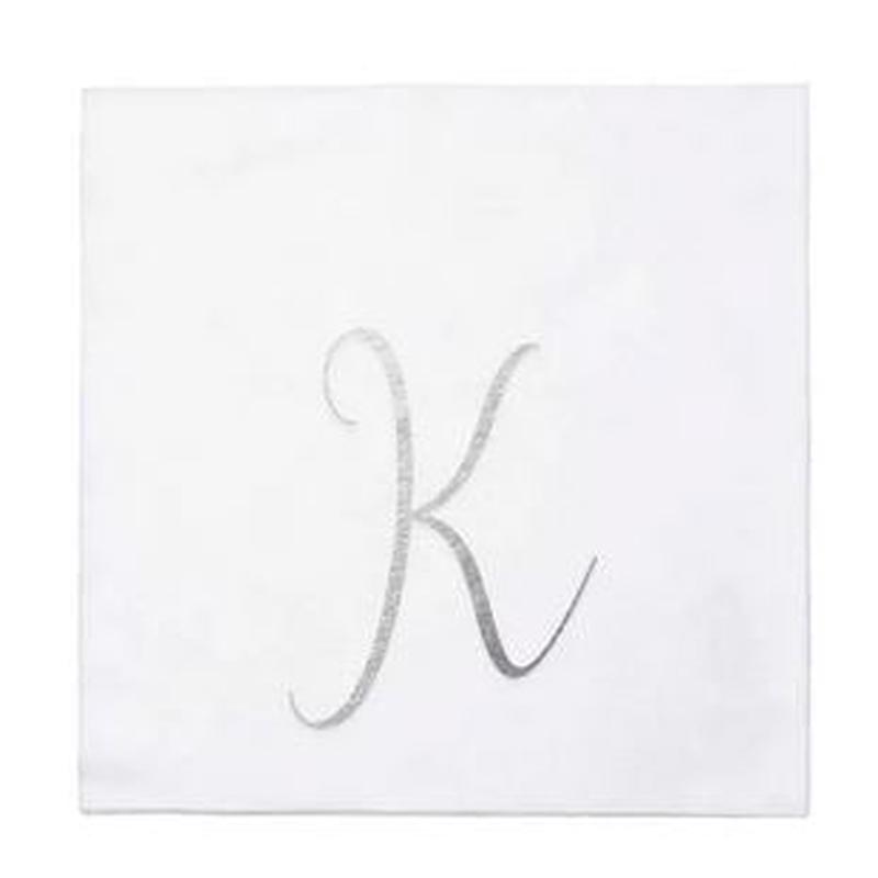 Papersoft Silver Monogram Cocktail Napkins K