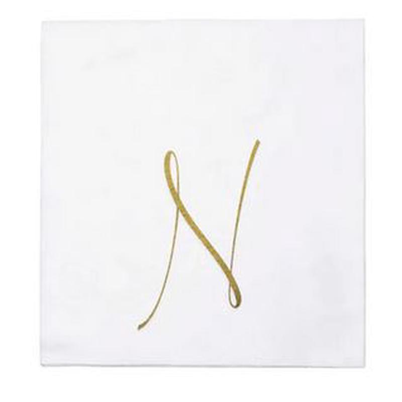Papersoft Gold Monogram Cocktail Napkins N