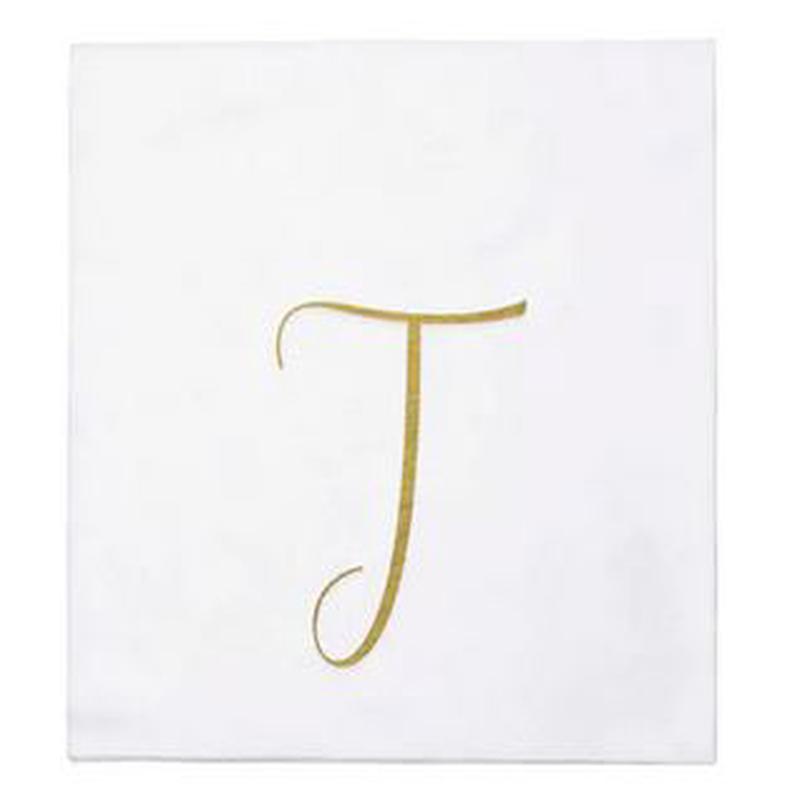 Papersoft Gold Monogram Cocktail Napkins T