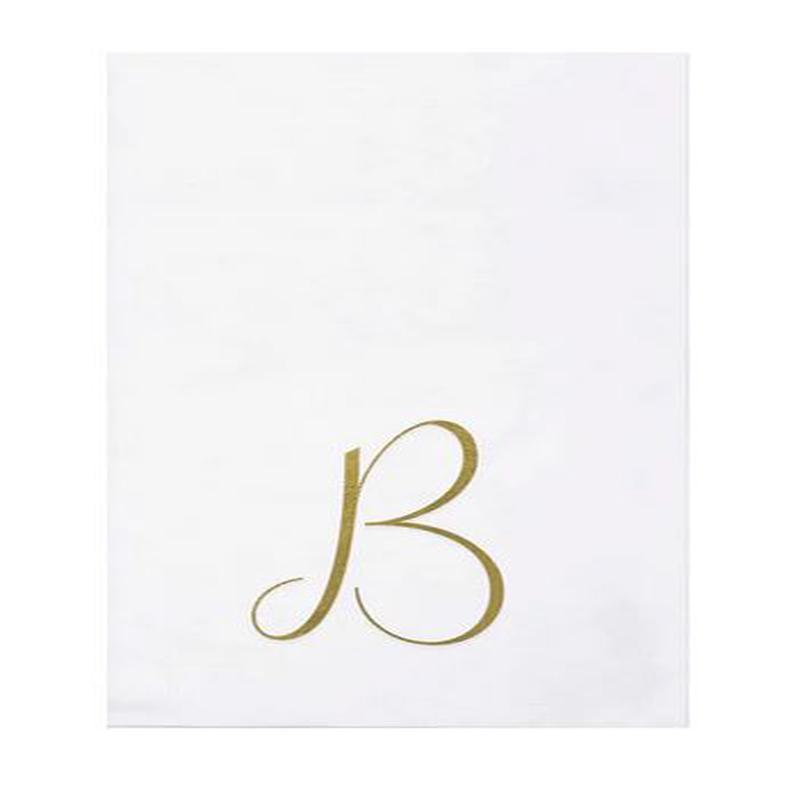 Papersoft Gold Monogram Guest Napkins - B