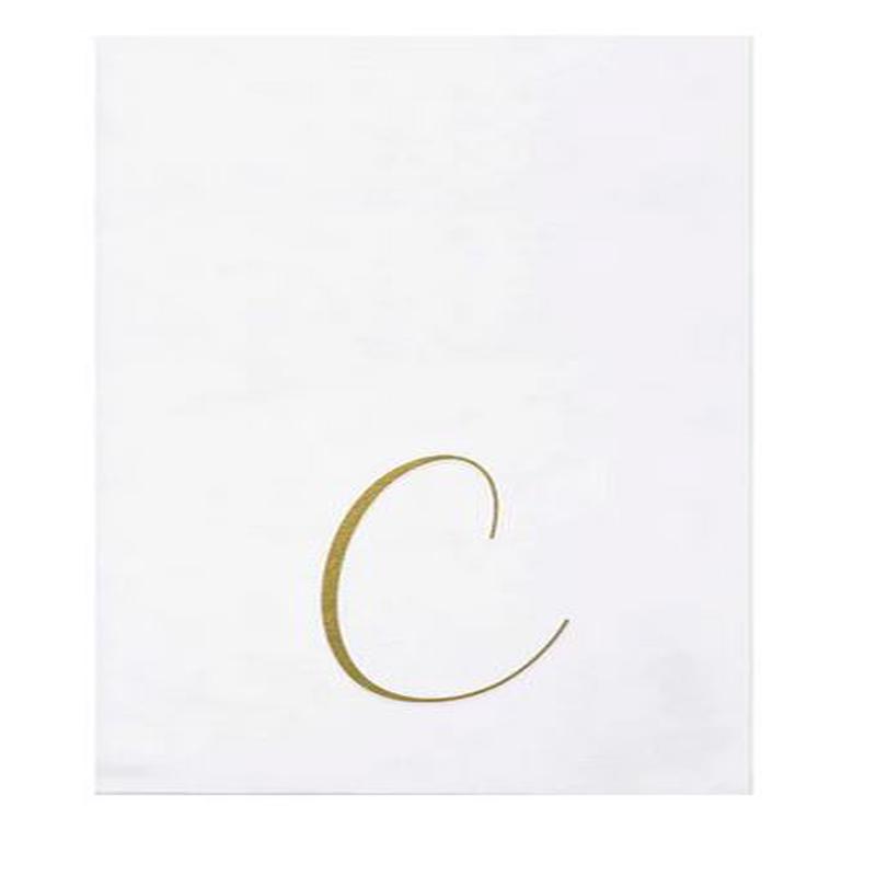 Papersoft Gold Monogram Guest Napkins - C