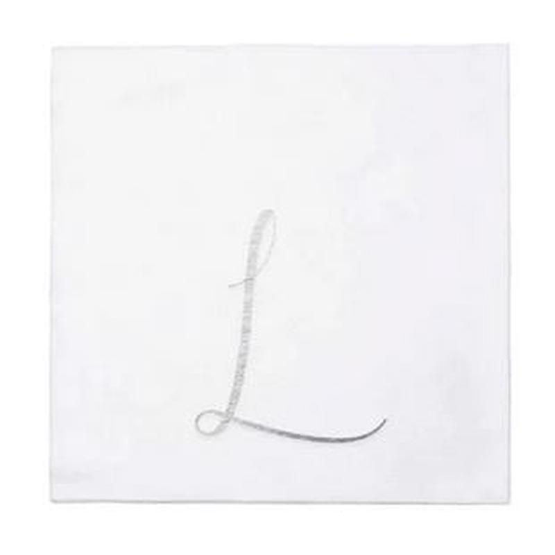Papersoft Silver Monogram Cocktail Napkins L