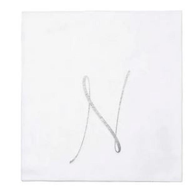 Papersoft Silver Monogram Cocktail Napkins N