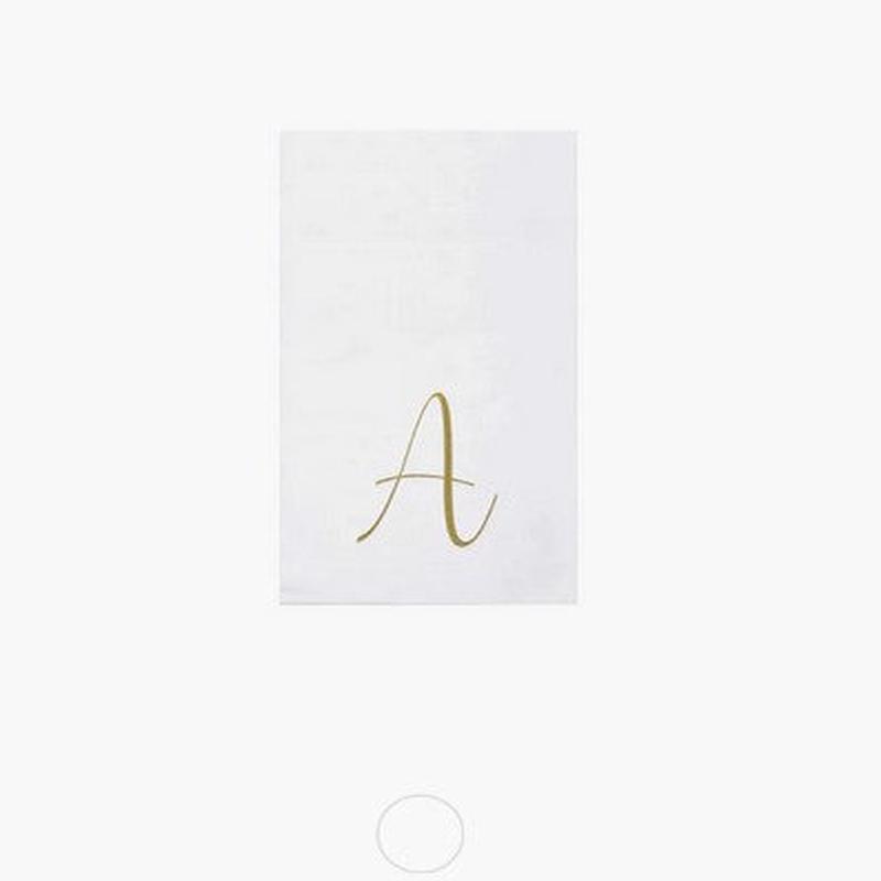 Papersoft Silver Monogram Guest Napkins - A