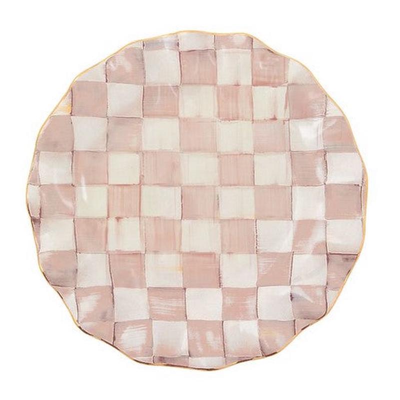 Rosy Check Ceramic Fluted Dinner Plate