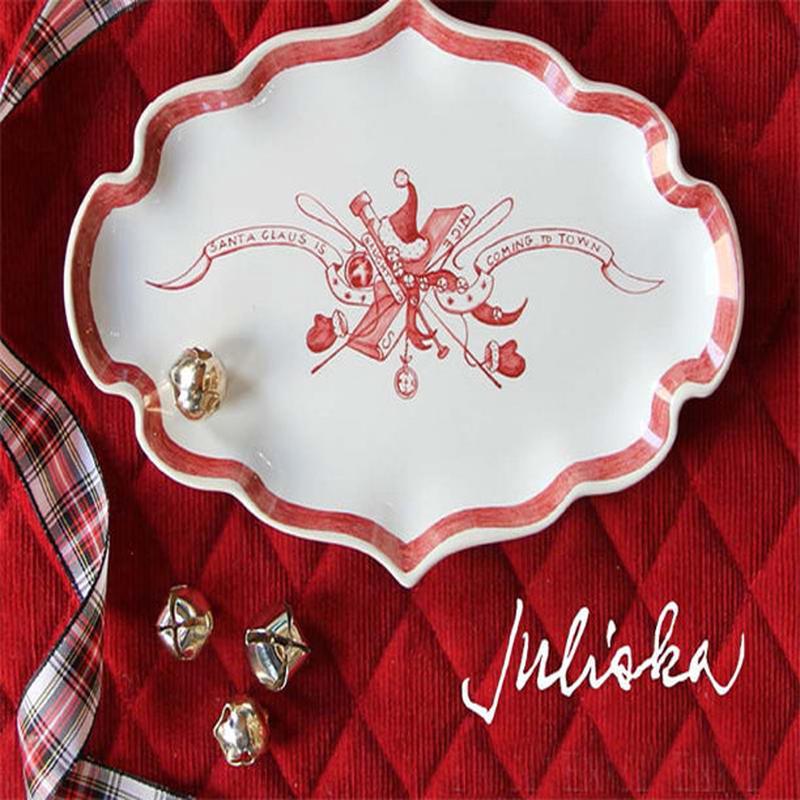 Winter Frolic Gift Tray Santa's Crest