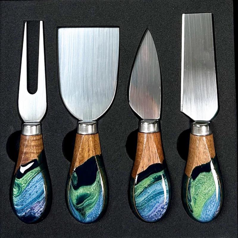 Northern Lights Resin Accented Cheese Knife Set