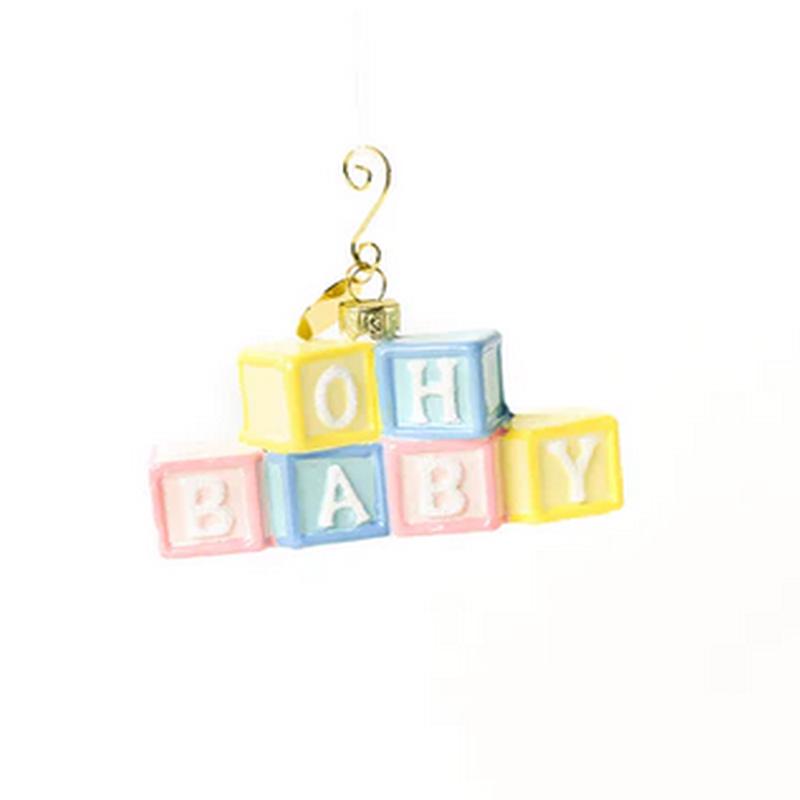 Oh Baby Blocks Shaped Ornament