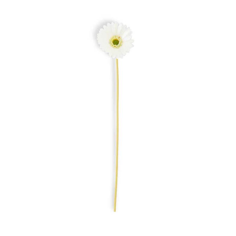 White Real Touch Gerbera Daisy Stem 18"
