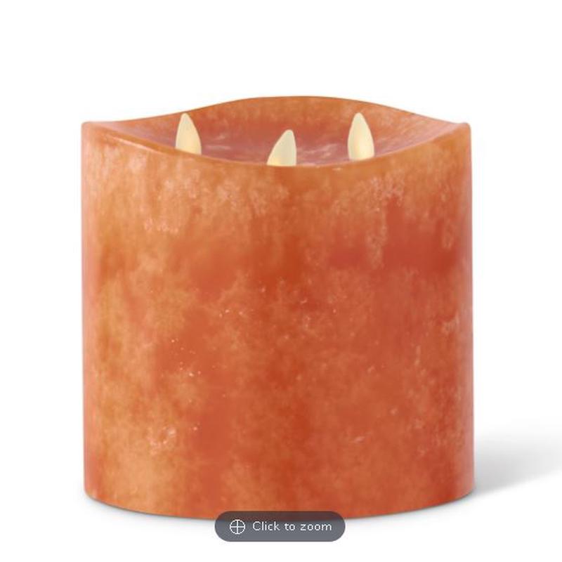 5.75 in Luminara 3 Flame Indoor Candle-Orange