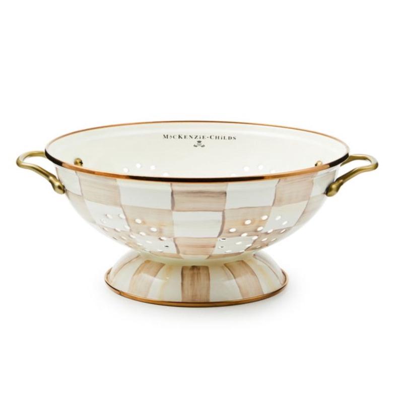 Mocha Check Colander Large