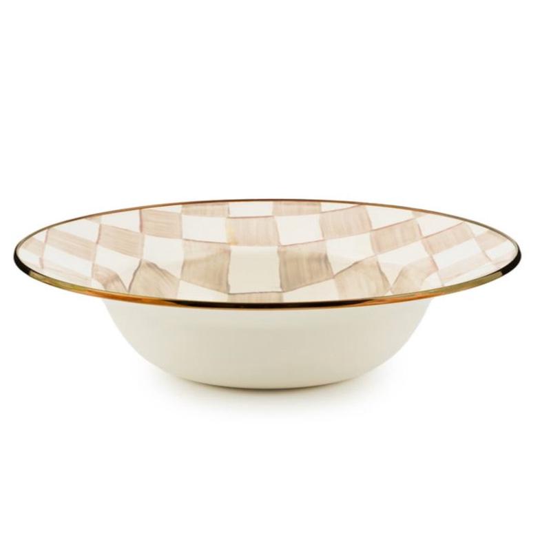 Mocha Check Serving Bowl