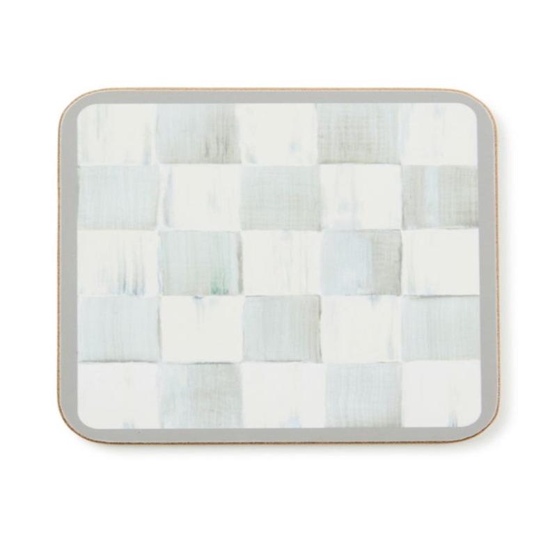 Sterling Check Cork Back Coasters, Set of 4