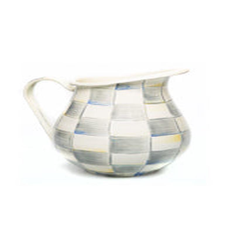 Sterling Check Enamel Pitcher