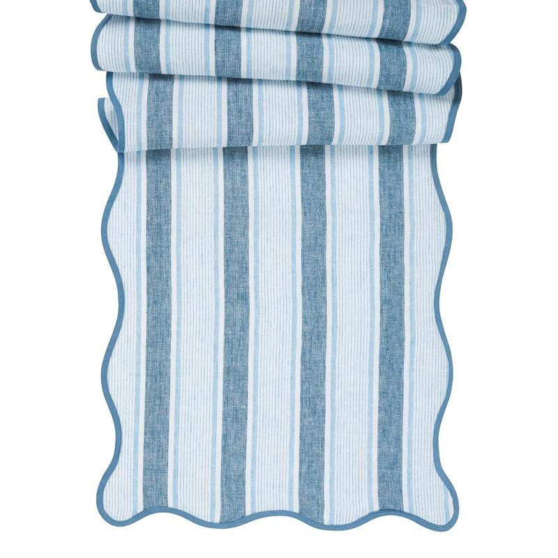 Cabana Stripe Table Runner Ocean