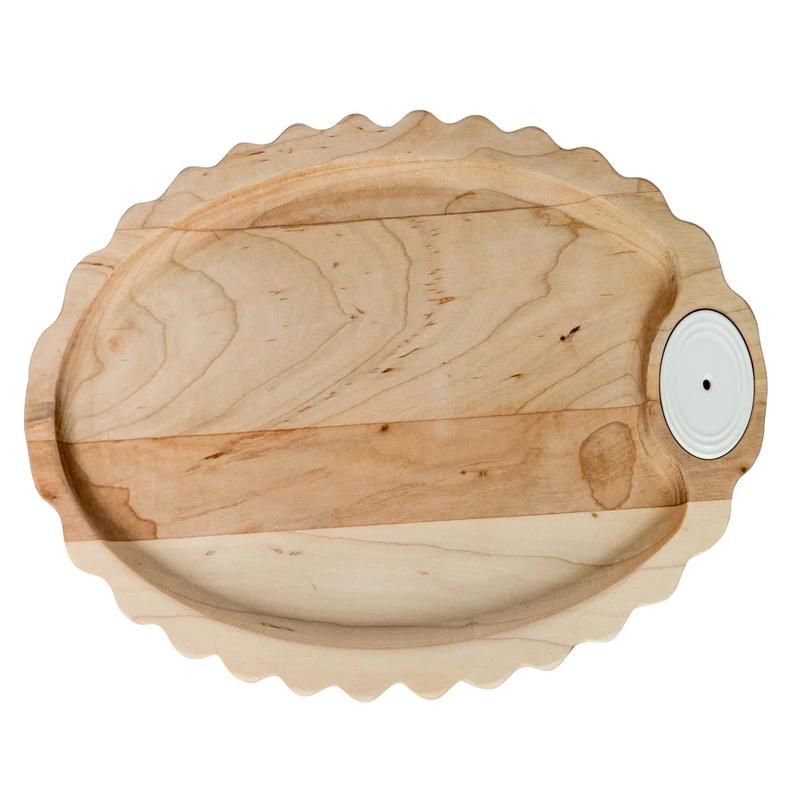 Scalloped Anniversary Tray Maple