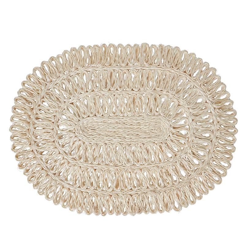 Straw Loop Oval Placemat Whitewash
