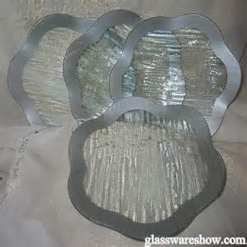 Rain Flower Plate Silver s/8