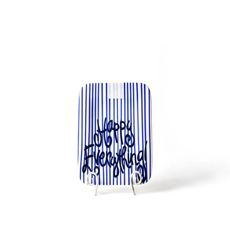 Indigo Skinny Stripe Mini Happy Everything! Square Platter