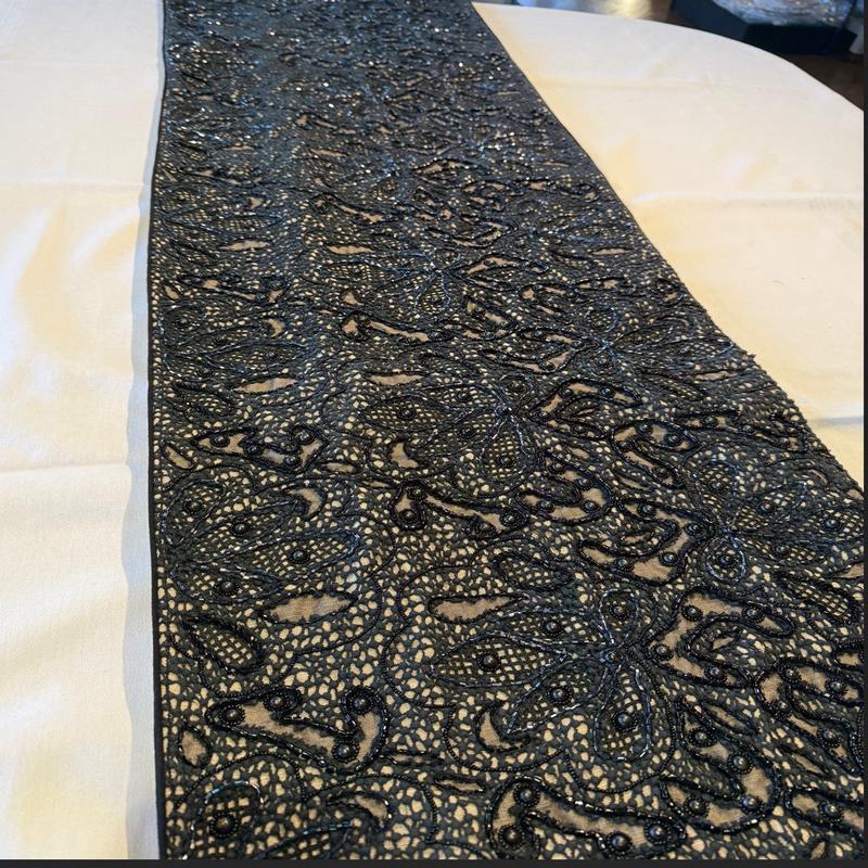 Helena Table Runner 108W"x16"W Black